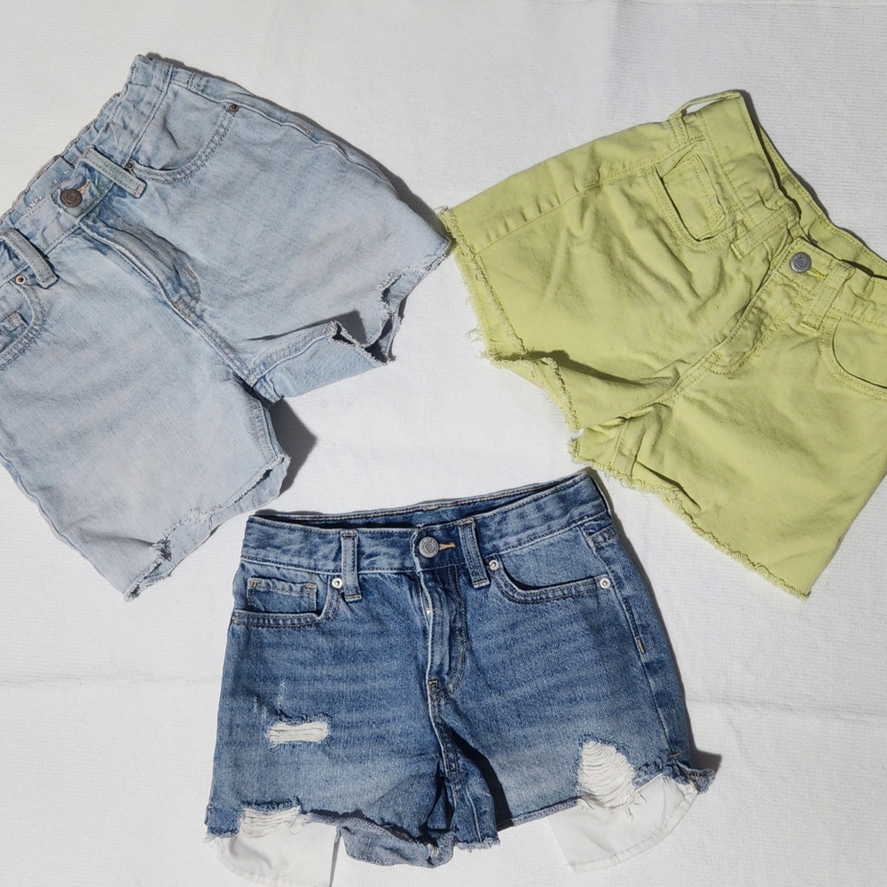 OLD NAVY Bundle 3 girl shorts's Denim and Yellow  .size 8.